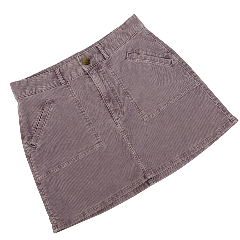 American Eagle Corduroy Mini Skirt Super Stretch Mauve Purple Boho Retro Size 6